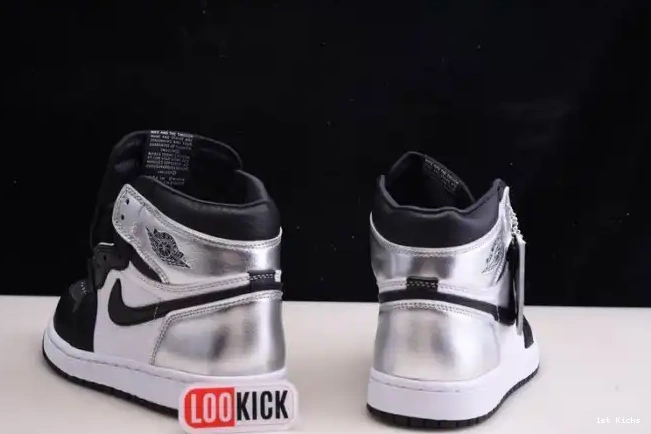 1st Kicks SILVER CD0461-001 AIR OG TOE HIGH 1 JORDAN WMNS 0612